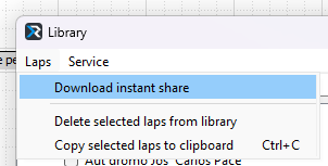 Download instant share menu