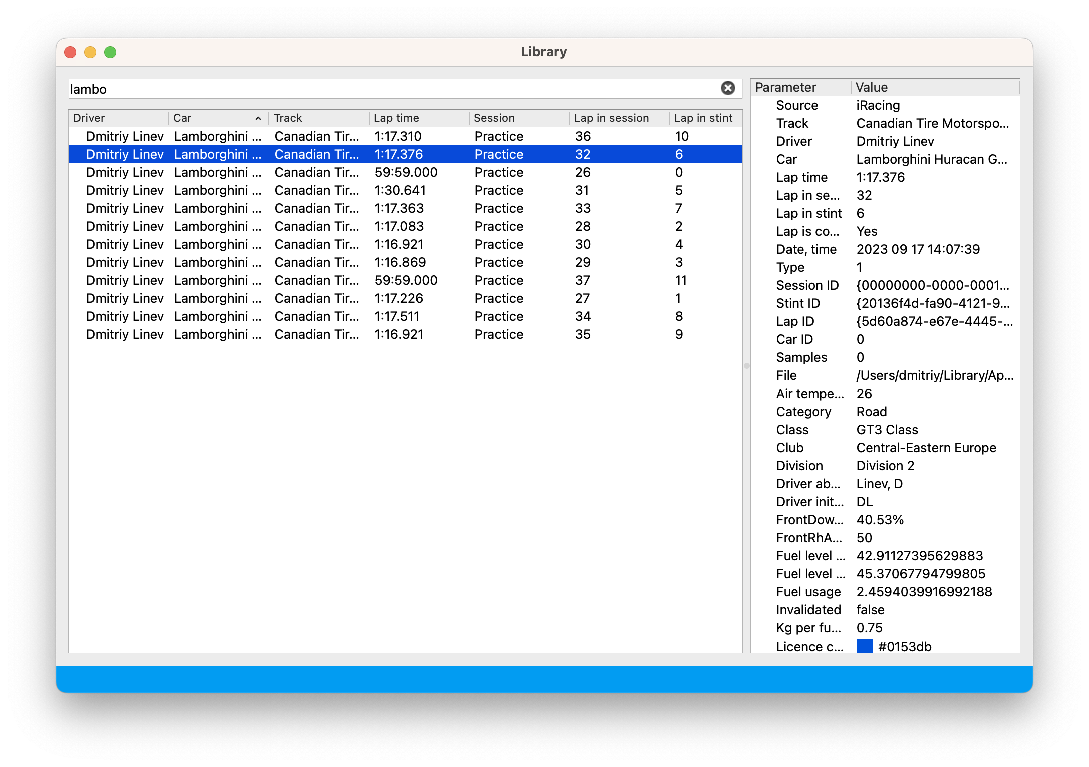 Lap library filter