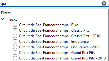 Поиск по фильтрам Garage61