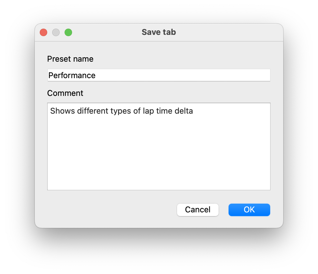 Analyzer save tab