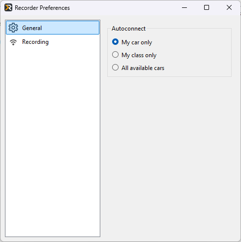 Recorder preferences - General